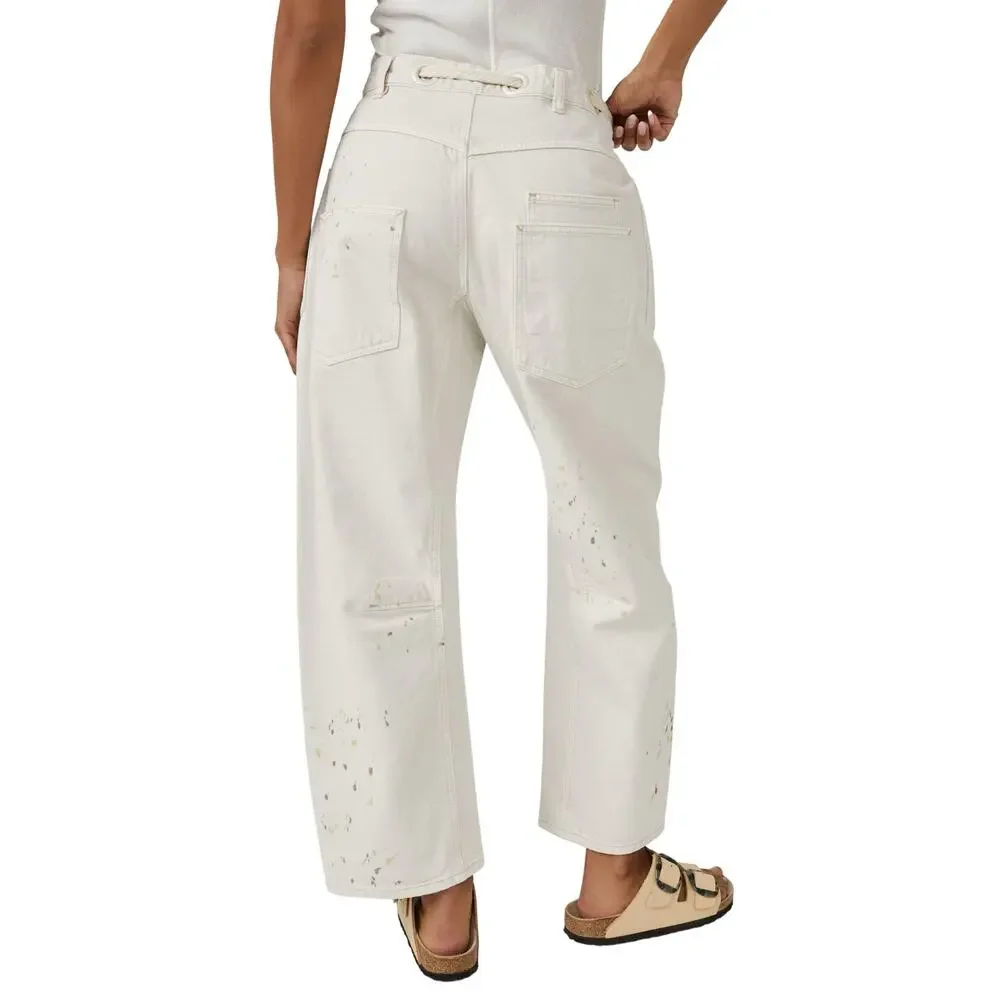 We The Free White Straight Leg Patch Pocket Pants - Picture 3 of 9